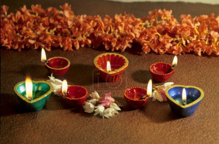 Diwali deepawali Festival, Kartendesign, Öllampen
