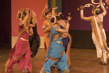 Photo for Women performing traditional folk dance Lavani, Maharashtra, India - Royalty Free Image