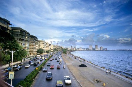 Photo for Down ; traffic on road ; marine drive ; bombay mumbai ; maharashtra ; india - Royalty Free Image