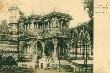 Téléchargez les photos : Patrimoine jain architecture temple jain Hathi Singhs ; Ahmedabad ; Gujarat ; Inde - en image libre de droit