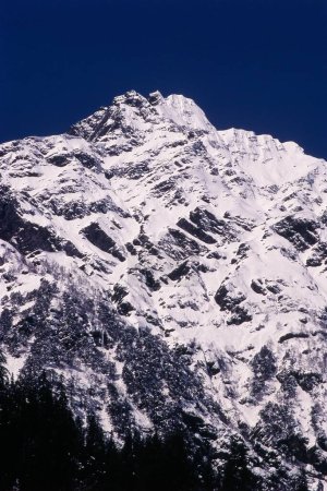 Snow clad mountain, Solang Valley, Manali, Himachal Pradesh, India, Asia