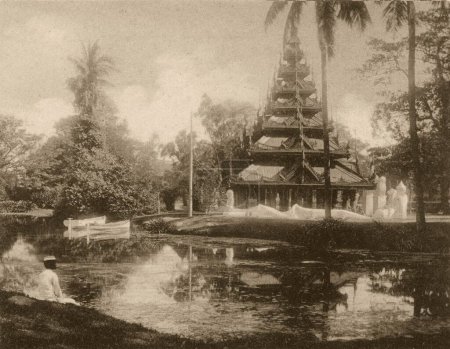 Téléchargez les photos : Carte postale ancienne des jardins d'eden, Calcutta Kolkata, Bengale occidental, Inde - en image libre de droit