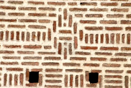 Artistic brickwork of external wall of Vishrambaug Wada second palace of Peshve the Maratha king ; Pune ; Maharashtra ; India