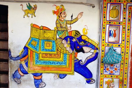 Photo for Wall painting on Dwakadisa temple , Kankroli , Rajasthan , India - Royalty Free Image