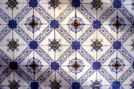 Floor tiles in Nattukottai Chettiar Nagarathar house of chettinad Tamil Nadu INDIA