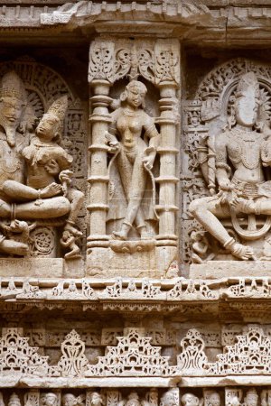 Photo for SurSundari ; Rani ki vav ; step well ; stone carving ; Patan ; Gujarat ; India - Royalty Free Image