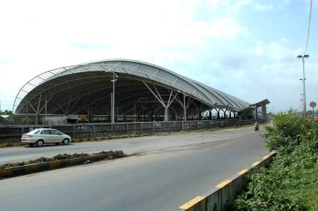 Photo for Turbhe Railway Station under construction  , Navi Mumbai , Vashi , Bombay Mumbai , Maharashtra , India - Royalty Free Image