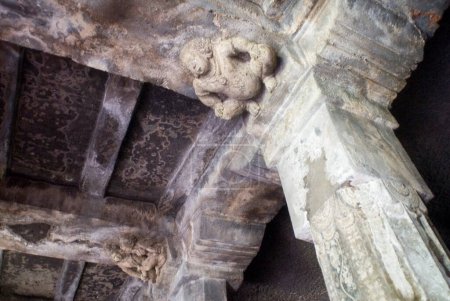 Photo for Statues carved on pillar ; Ajanta caves ; Aurangabad ; Maharashtra ; India - Royalty Free Image