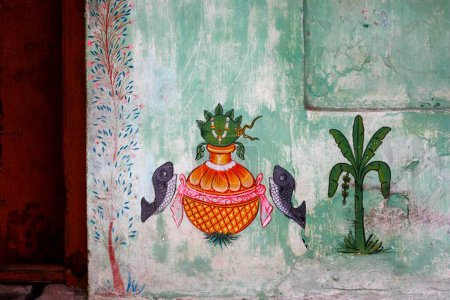 Foto de Pintura mural, Puri, Orissa, India - Imagen libre de derechos