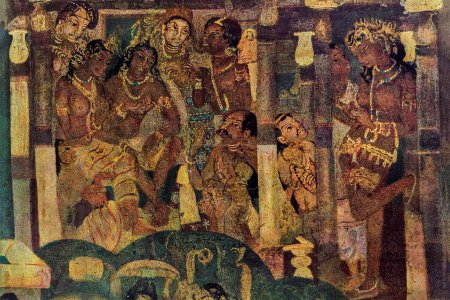 Photo for Frescoes painting, ajanta caves, aurangabad, maharashtra, india, asia - Royalty Free Image