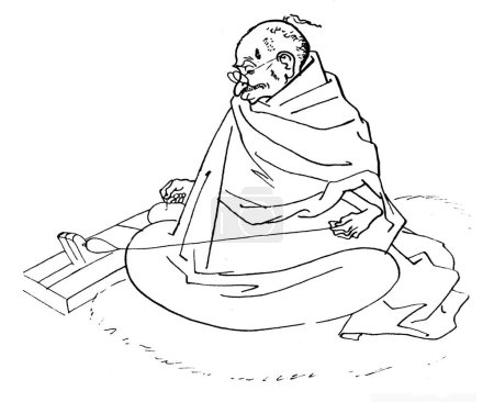 Photo for A sketch of Mahatma Gandhi, London, 1931 - Royalty Free Image