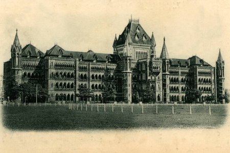 Téléchargez les photos : Vieux millésime 1900, Bombay, Haute Cour, Mumbai, Maharashtra, Inde, Asie - en image libre de droit