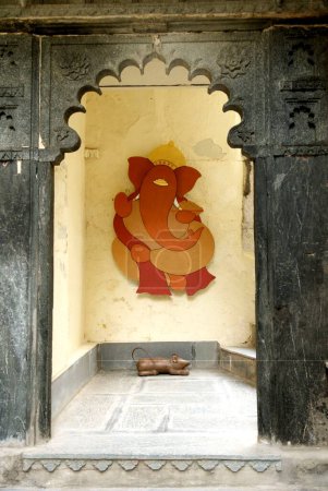 Foto de Ídolo de lord Ganesh; Fuerte de Devigarh; hotel Dilwara; Rajastán; India - Imagen libre de derechos