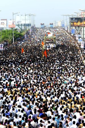 Photo for Funeral Procession of Balasaheb Thackeray on Bandra flyover mumbai maharashtra India - Royalty Free Image