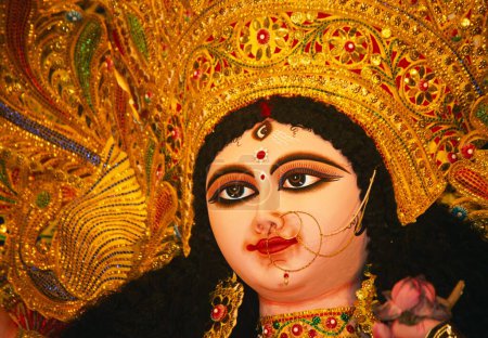 Foto de Diosa Durga Pooja puja festival Homenaje a la procesión de la diosa madre, India - Imagen libre de derechos