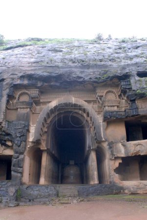 Photo for Entrance of Bhaja caves built in 2nd century representations of Buddha ; Aurangabad ; Maharashtra ; India - Royalty Free Image