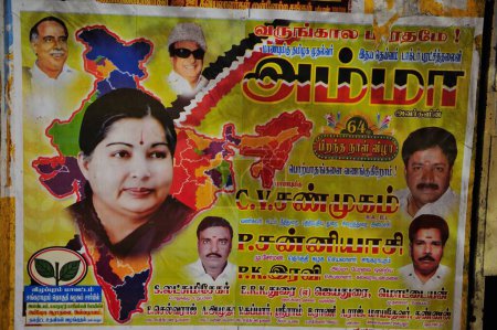 Photo for Posters of jayalalitha Chief Minister Chennai tamil nadu India Asia - Royalty Free Image
