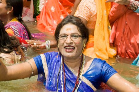 Photo for Transgender bathing in shipra river, kumbh mela, madhya pradesh, india, asia - Royalty Free Image