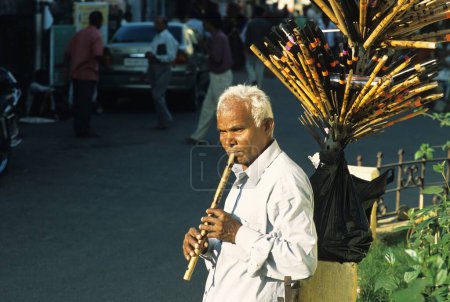 Photo for Flute vendor at Mylapore, Madras Chennai, Tamil Nadu, India - Royalty Free Image