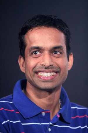 Téléchargez les photos : Ancien joueur de badminton Pullela Gopichand lors du lancement de la Ligue indienne de badminton à Mumbai, Inde - en image libre de droit