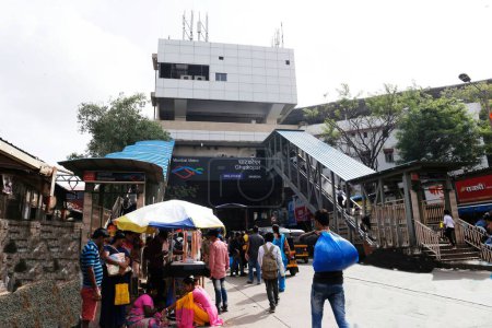 Photo for Ghatkopar metro railway station, Mumbai, Maharashtra, India, Asia - Royalty Free Image