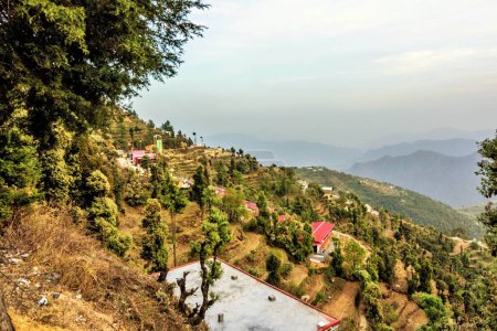 Township on Hillslopes of Kanatal, Uttarakhand, India, Asia