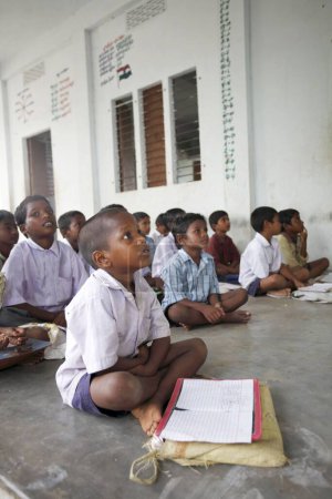 Photo for Children studying in Open Class, Tamil Nadu, India - Royalty Free Image