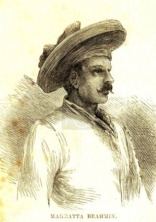 Photo for Lithographic portraits , mahratta brahmin 13th November 1875 , India - Royalty Free Image