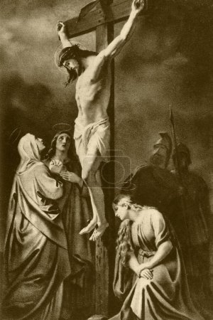 Photo for Vintage photo of jesus christ crucifixion, india, asia - Royalty Free Image