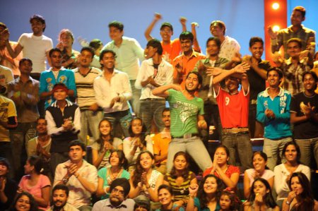 Photo for Audience reaction from set of reality show, Bombay Mumbai, Maharashtra, India - Royalty Free Image
