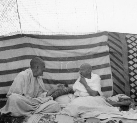 Photo for Khan Abdul Gaffar Khan talking with Mahatma Gandhi during his visit to the North West Frontier Provinces to Afghanistan , October 1938 - Royalty Free Image