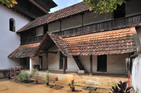 Prayer hall of padmanabhapuram palace at tamil nadu india Asia
