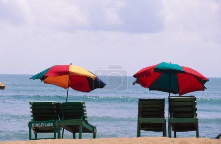 Photo for Chairs at Baga beach , goa , india - Royalty Free Image