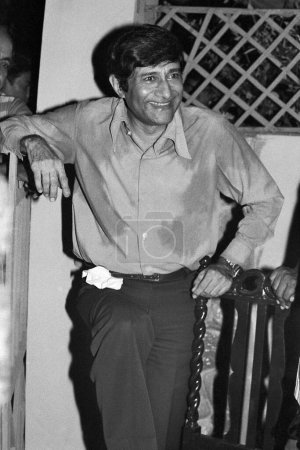 Photo for Indian old vintage 1980s black and white bollywood cinema hindi movie film actor, India, Dev Anand, Indian actor - Royalty Free Image