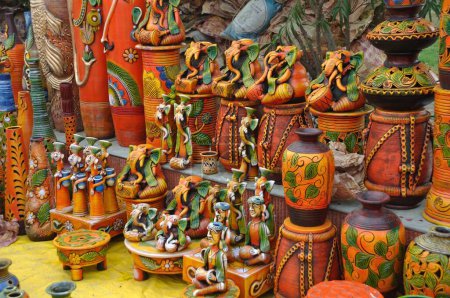 Téléchargez les photos : Art en terre cuite, kolkata, bengale occidental, Inde, Asie - en image libre de droit