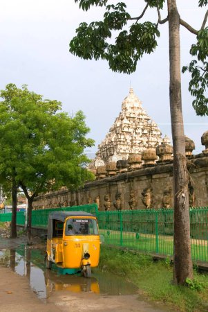 Photo for Kailasanatha temple in sandstones built by Pallava king Narasimhavarman & son Mahendra eight century in Kanchipuram ; Tamil Nadu ; India - Royalty Free Image