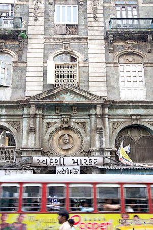 Photo for Swadeshi Market old building ; Kalbadevi road ; Marine Lines ; Bombay Mumbai ; Maharashtra ; India - Royalty Free Image
