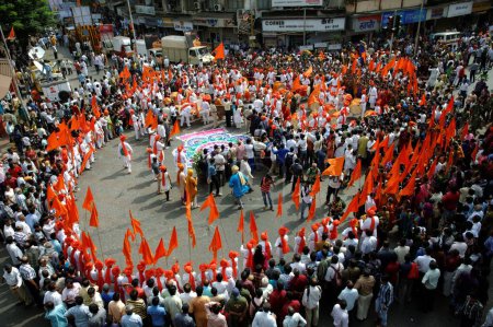 Photo for People in Procession of Gudi Padwa Maharashtrian New year Mumbai India Asia - Royalty Free Image