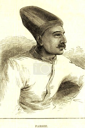Téléchargez les photos : Portraits lithographiques Parsee I L News 13 novembre 1875 ; Inde - en image libre de droit