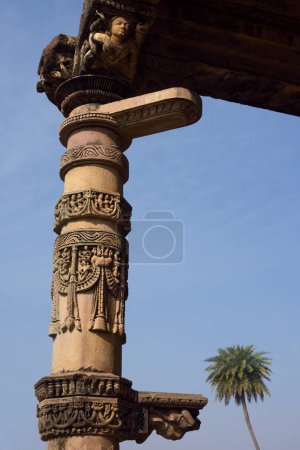 Photo for Carvings on pillar of Ghantai temple, Khajuraho, Madhya Pradesh, India Asia - Royalty Free Image