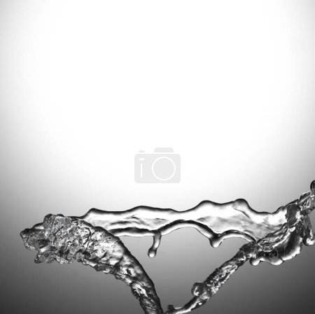 Photo for Water drop splash with grey background - Royalty Free Image