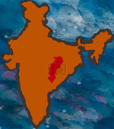 Foto de Illustration chhattisgarh Location map India - Imagen libre de derechos