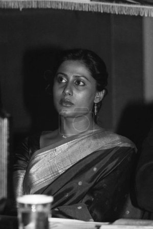 Foto de Indio viejo vintage 1980s negro y blanco bollywood cine hindi película actriz, India, Smita Patil, actriz india - Imagen libre de derechos
