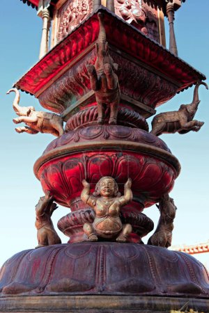 Téléchargez les photos : Colonne opposée au temple principal Brihadishwara TamilNadu Inde Asie - en image libre de droit