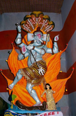 Ganesh ganpati festival Elephant head Lord in shiva pose procession