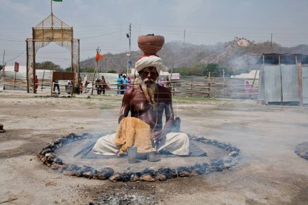 Photo for Sadhu performing pooja Kumbh Mela Haridwar Uttarakhand India Asia - Royalty Free Image