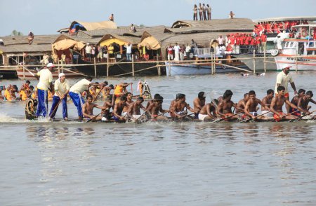 Photo for Snake boat race on punnamada lake, Alleppey, Alappuzha, Kerala, India - Royalty Free Image