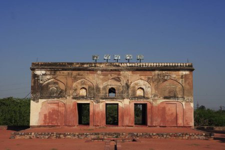 Photo for Bardari Humayun's tomb built in 1570 made from red sandstone and white marble, first garden-tomb , Delhi , India UNESCO World Heritage Site - Royalty Free Image