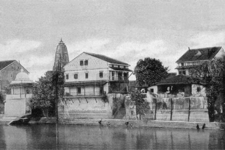 Foto de Viejo vintage foto de Ganga tanque Walkeshwar mumbai Maharashtra India - Imagen libre de derechos