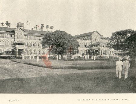 Téléchargez les photos : Ancien millésime 1900 Cumballa War Hospital maintenant Parsee General Hospital, Kemps Corner, Bombay, Mumbai, Maharashtra, Inde, Asie - en image libre de droit